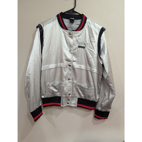 Disney parks Her Universe satin bomber style jacket Star Wars Captain Phasma XL - Picture 2 of 11